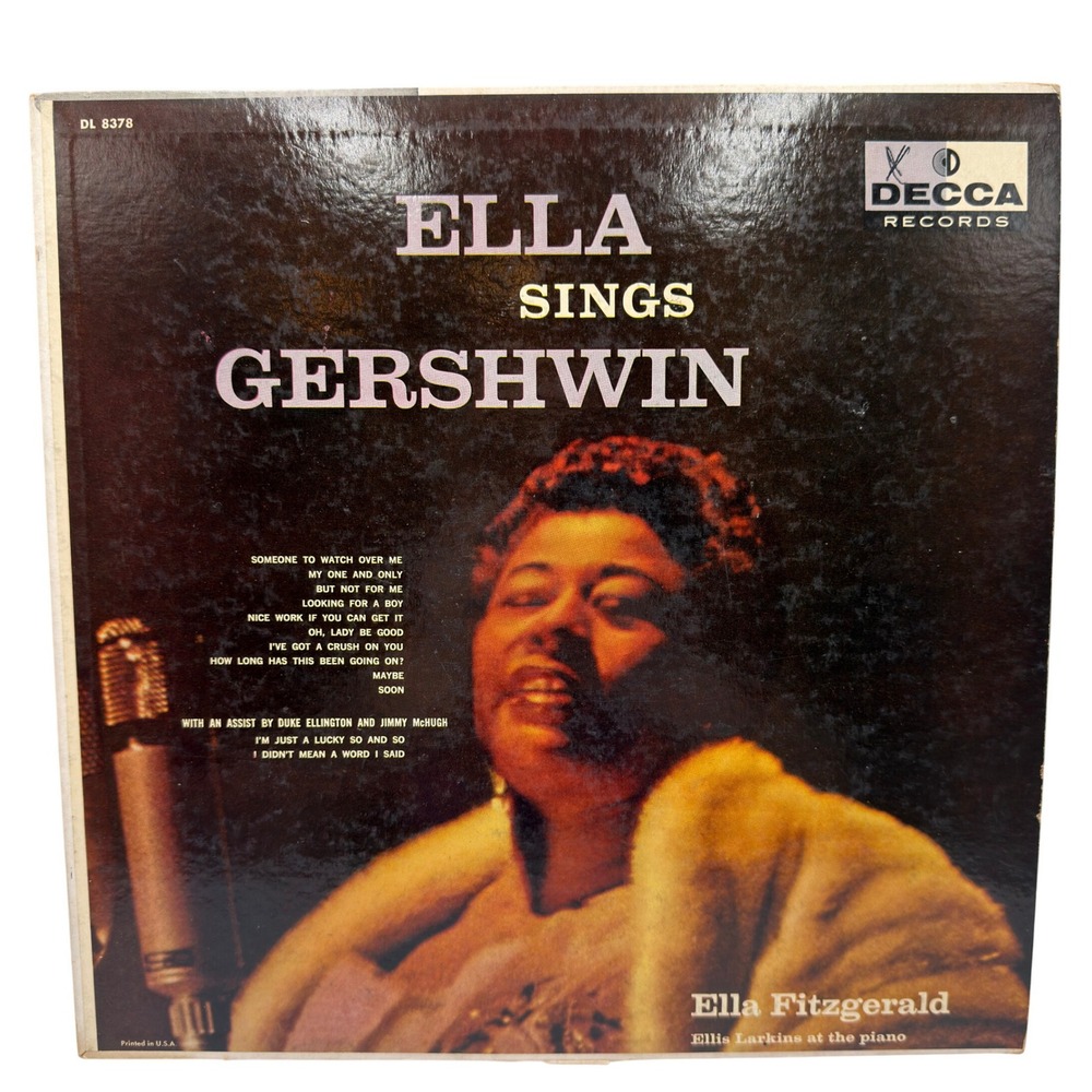 Ella Fitzgerald Sings Gershwin Vinyl LP Decca DL 8378 Jazz Vocal Ellis Larkins